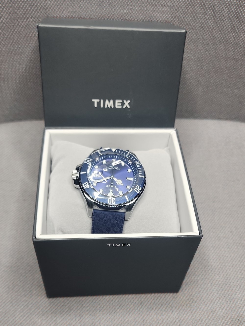 Timex Men's Navy Blue Dive Watch with Blue Strap